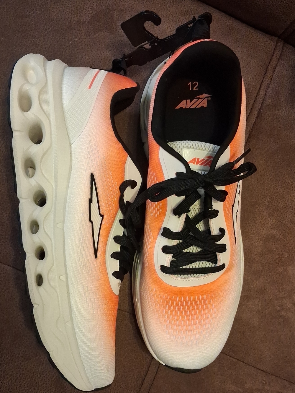 Avia Men's Orange Gradient Breathable Jumbo Lite Runner Athletic Shoes 12